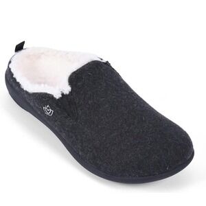 Spenco Dundee Black Wool Slipper Womens 7 B Arch Support New